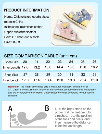 Ortoluckland Toddler Girls Sandals New Children Orthopedic Flatfeet Shoes Summer Boys Arch Support Footwear Size20 To33