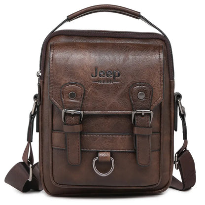 JEEP BULUO Multi-function Business Handbags Men New Man's Shoulder Bag Large Capacity Leather Messenger Bag Crossbody Big Brand