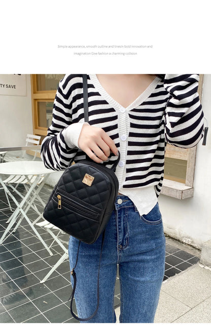 Backpack for Women PU Leather Multifunction Crossbody Bag Ladies Phone Pouch Pack Luxury Brand Shoulder Bag Messenger Bags