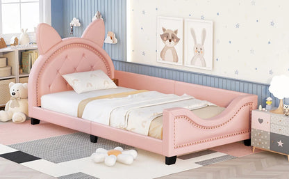 Bed Frame, Twin Size Wood Platform Bed Frame, with House-Shaped Headboard for Boys Girls Kids Toddle, Children Beds