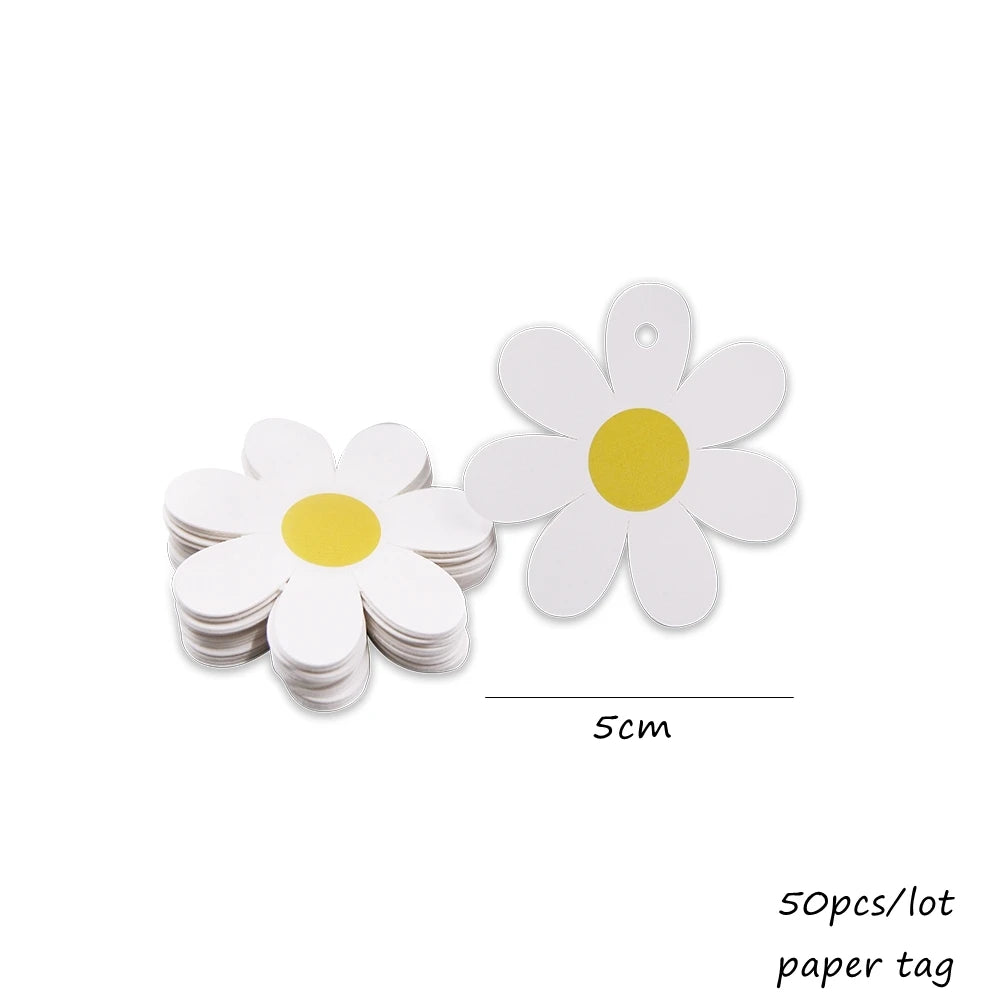 Daisy Series Paper Banners Stickers Craft Hanging Lebels for Happy Birthday Baby Shower Party Decorations Wedding Gifts Supplies