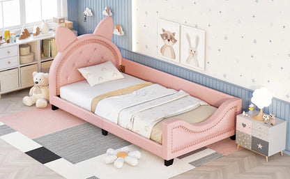 Bed Frame, Twin Size Wood Platform Bed Frame, with House-Shaped Headboard for Boys Girls Kids Toddle, Children Beds