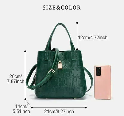 CH Large Capacity Tote Bag Elegant Temperament Women's Shoulder Bag Embossed Women's Crossbody Bag Letter Printing Design Ladies