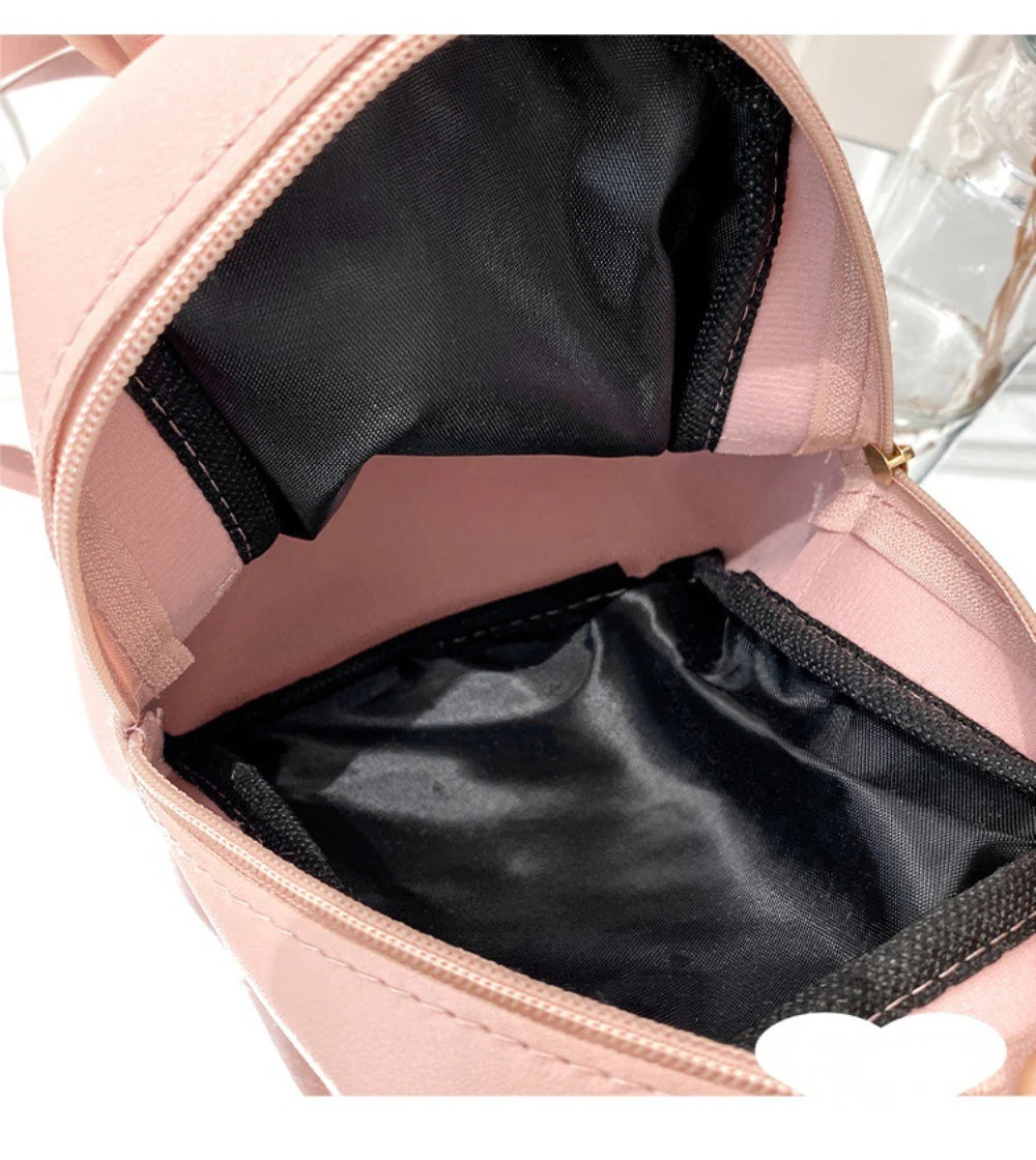 Backpack for Women PU Leather Multifunction Crossbody Bag Ladies Phone Pouch Pack Luxury Brand Shoulder Bag Messenger Bags