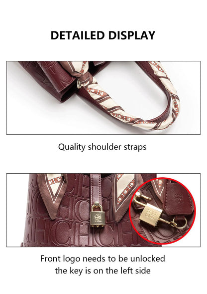 CH Large Capacity Tote Bag Elegant Temperament Women's Shoulder Bag Embossed Women's Crossbody Bag Letter Printing Design Ladies